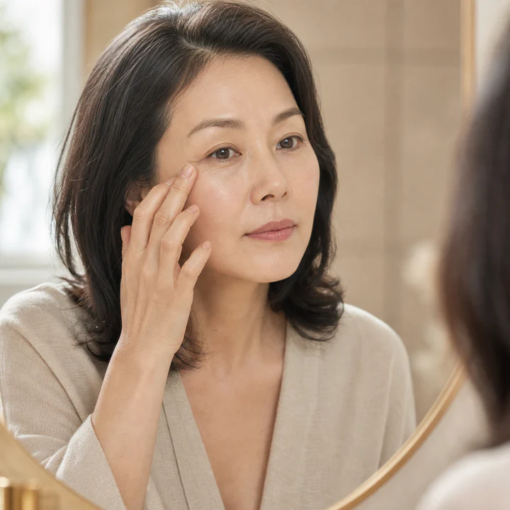 주름·탄력 고민을 일상 장면으로 표현한 일러스트