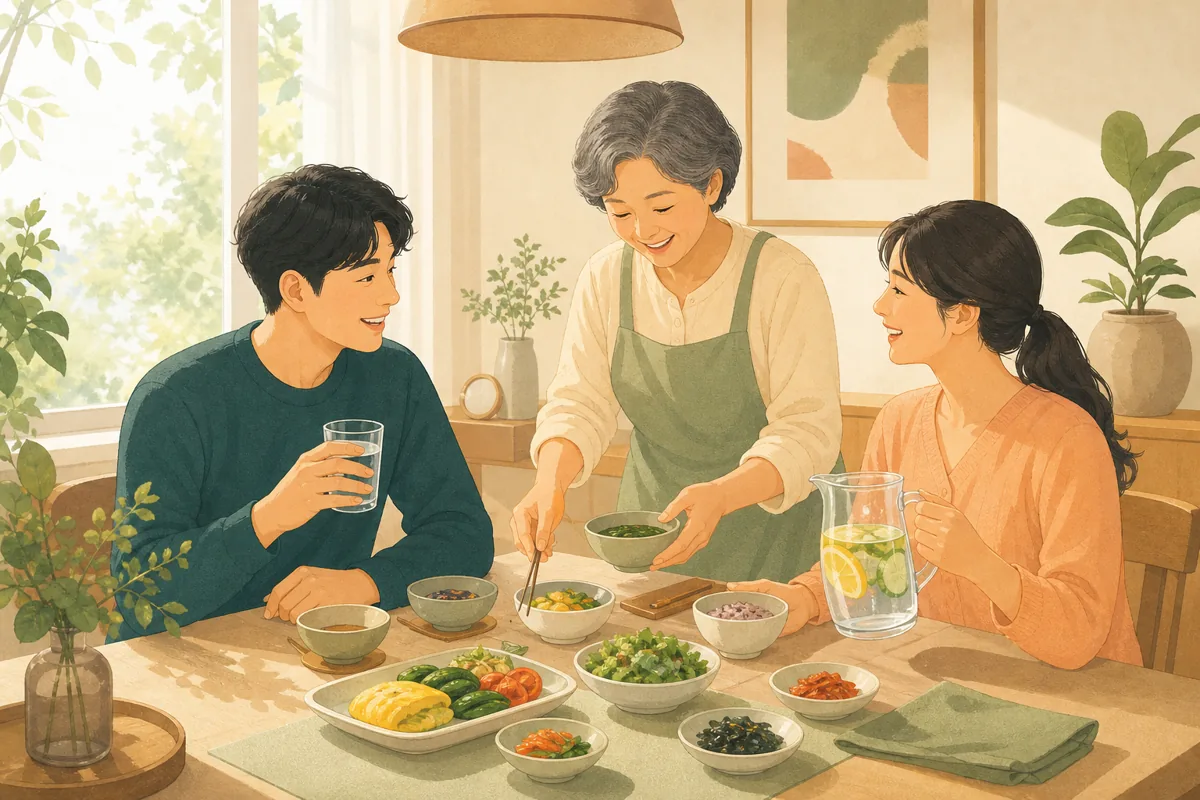 마무리을 표현한 일상 일러스트