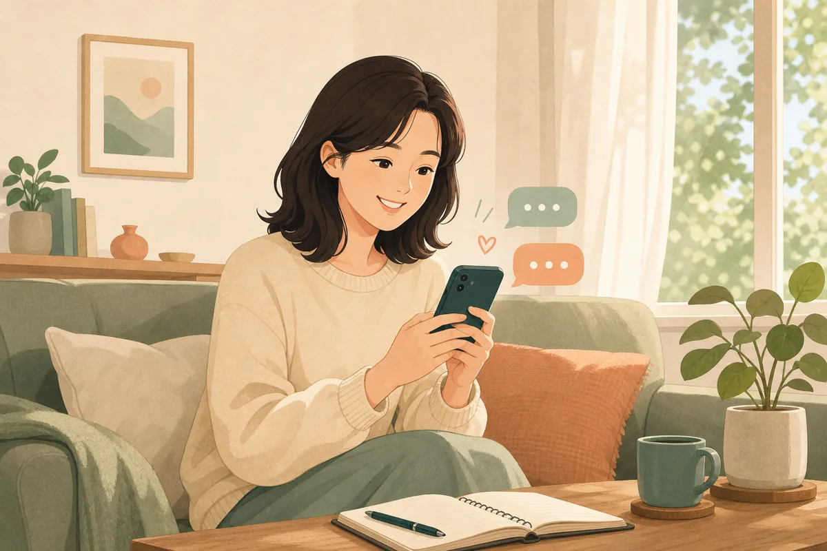 처음 마음이 움직였던 순간을 표현한 일상 일러스트